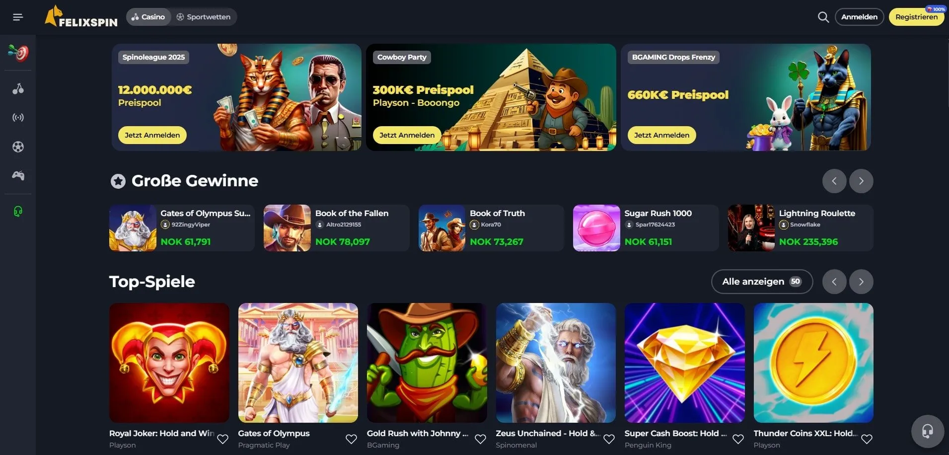 Felixspin Casino Startseite